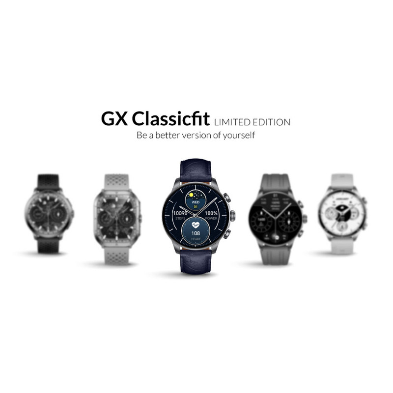 ساعت هوشمند 47 میلی متری گلوریمی مدل GX CLASSICFIT (LIMITED EDITION) بند چرمی